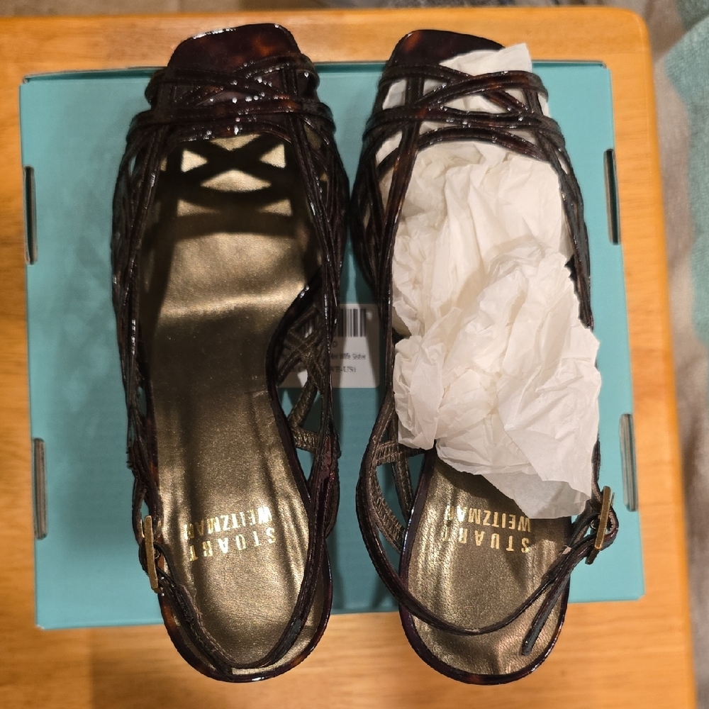 Stuart Weitzman Brown Heels Patent Leather